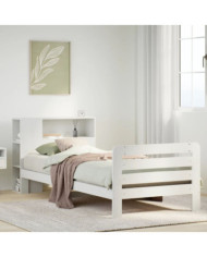 Cadre de lit sans matelas blanc 90x200 cm bois de pin massif | Mobilier & Déco
