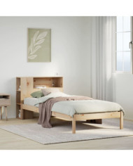 Lit bibliothèque sans matelas 75x190 cm bois de pin massif | Mobilier & Déco