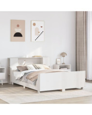 Cadre de lit sans matelas blanc 120x190 cm bois de pin massif | Mobilier & Déco