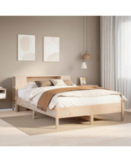 Lit bibliothèque sans matelas 140x190 cm bois de pin massif | Mobilier & Déco