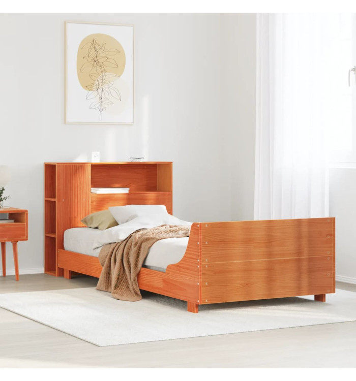 Cadre de lit sans matelas cire marron 90x200 cm bois pin massif | Mobilier & Déco