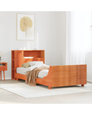 Cadre de lit sans matelas cire marron 90x200 cm bois pin massif | Mobilier & Déco