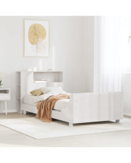 Cadre de lit sans matelas blanc 100x200 cm bois de pin massif | Mobilier & Déco