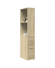 Armoire de salle de bain étroite avec roulettes chêne sonoma | Mobilier & Déco