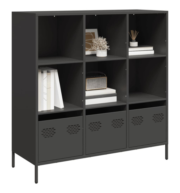 Buffet haut noir 101,5x39x103,5 cm acier | Mobilier & Déco
