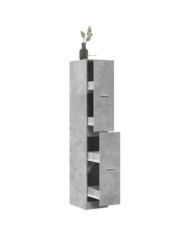 Armoire d'apothicaire gris béton 30x41x174,5 cm bois ingénierie | Mobilier & Déco