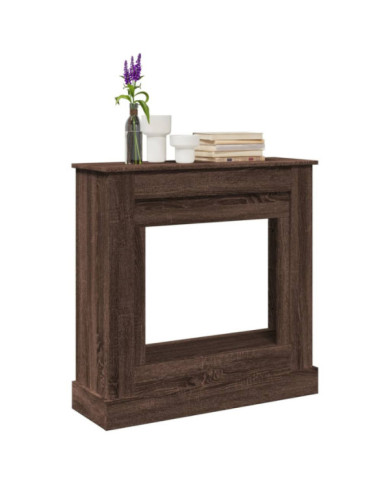  Cadre de cheminée chêne marron 90x30x90 cm bois d'ingénierie | Mobilier & Déco