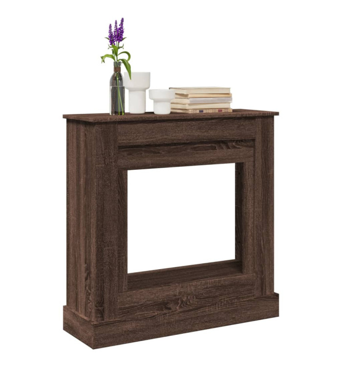  Cadre de cheminée chêne marron 90x30x90 cm bois d'ingénierie | Mobilier & Déco