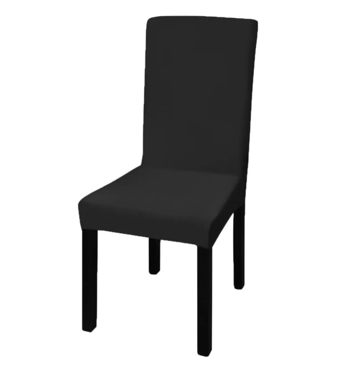 Housses extensibles de chaise 6 pcs Noir | Mobilier & Déco