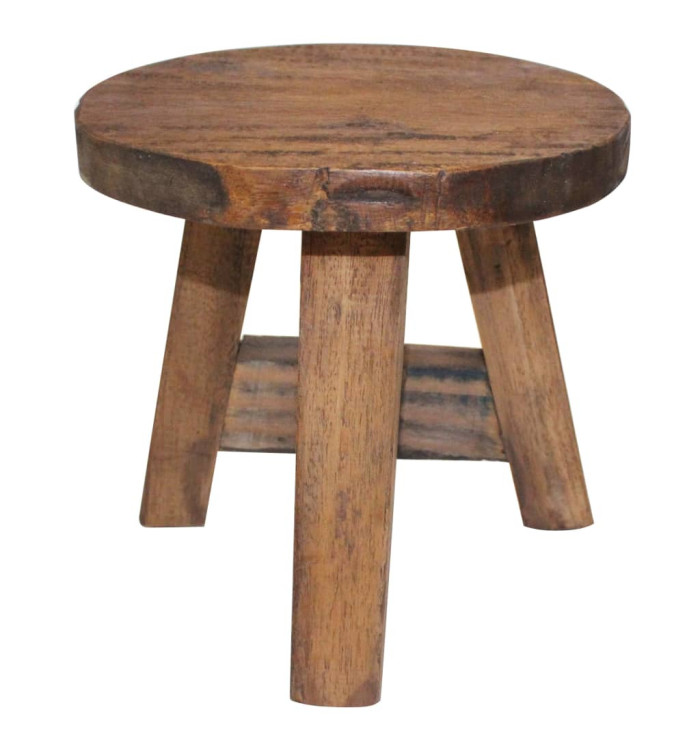 Tabouret bois d'acajou massif | Mobilier & Déco