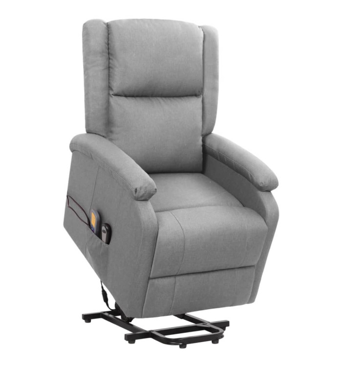 Fauteuil de massage inclinable Gris clair Tissu | Mobilier & Déco