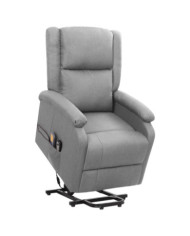 Fauteuil de massage inclinable Gris clair Tissu | Mobilier & Déco