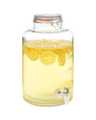 Distributeur d'eau XXL avec robinet Transparent 8 L Verre | Mobilier & Déco