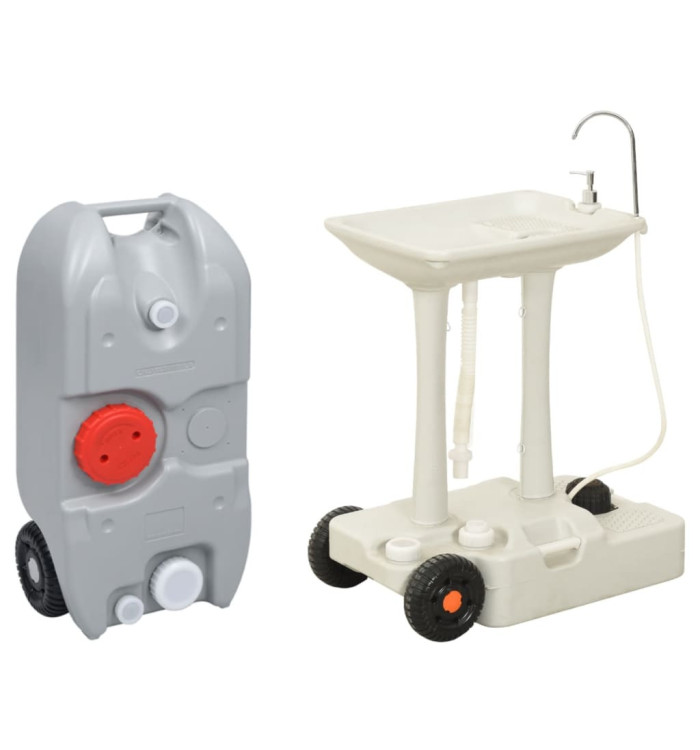 Support de lave-mains de camping et réservoir d'eau à roulettes | Mobilier & Déco