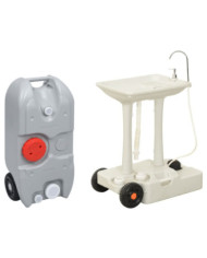 Support de lave-mains de camping et réservoir d'eau à roulettes | Mobilier & Déco