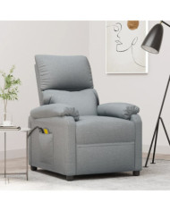 Fauteuil électrique de massage Gris clair Tissu | Mobilier & Déco