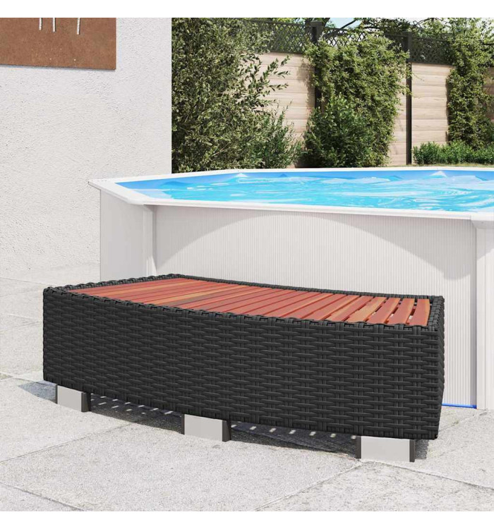 Marche de spa Résine tressée 92 x 45 x 25 cm Noir | Mobilier & Déco