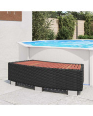 Marche de spa Résine tressée 92 x 45 x 25 cm Noir | Mobilier & Déco