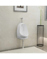 Urinoir suspendu avec valve de chasse d'eau Céramique Blanc | Mobilier & Déco