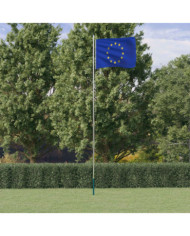 Drapeau de l'Europe et mât 6,23 m Aluminium | Mobilier & Déco