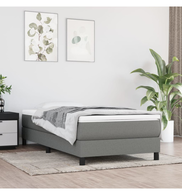 Matelas de lit à ressorts ensachés Gris foncé 80x200x20cm Tissu | Mobilier & Déco