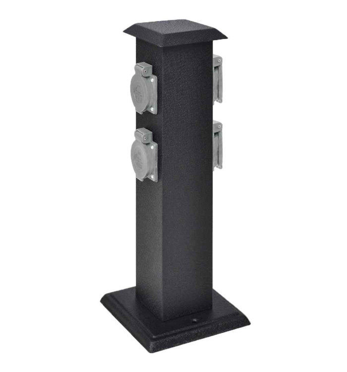 Pilier de prise de jardin noir | Mobilier & Déco