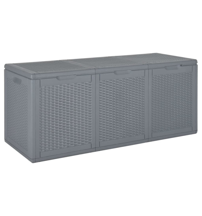 Boîte de rangement de jardin gris PP rotin 270 L | Mobilier & Déco