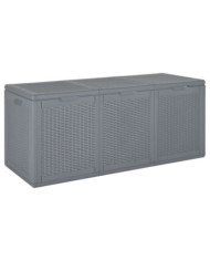 Boîte de rangement de jardin gris PP rotin 270 L | Mobilier & Déco