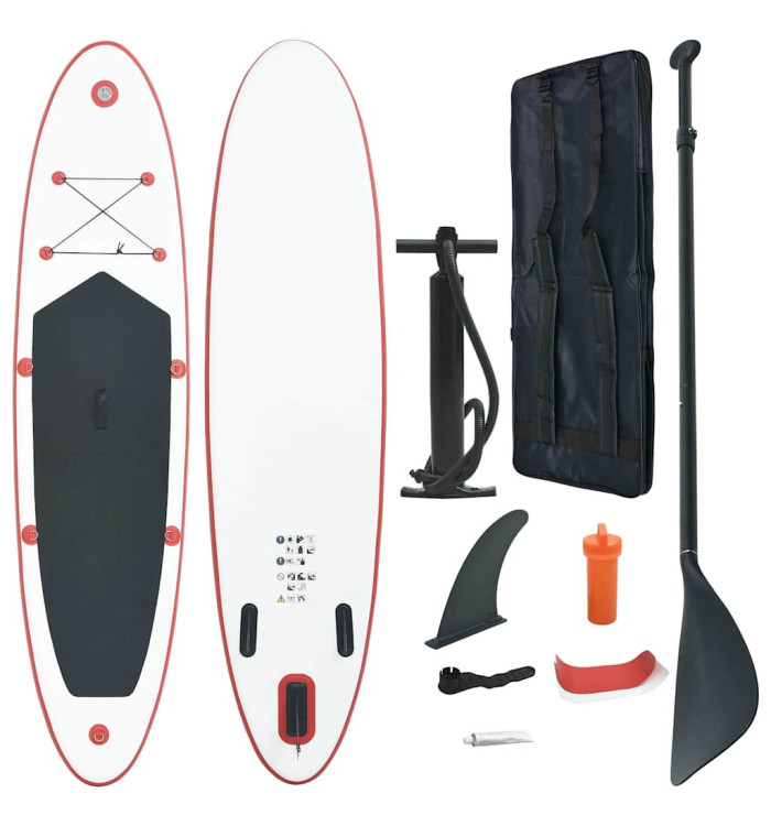Ensemble de planches SUP gonflables rouge et blanc | Mobilier & Déco