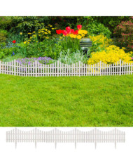 Bordure de pelouse Blanc 17 pcs / 10 m | Mobilier & Déco