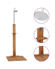 Douche de jardin 75x75x210 cm bois de teck solide | Mobilier & Déco