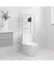 Support de rangement 2 niveaux sur toilette Gris 53,5x28x143 cm | Mobilier & Déco
