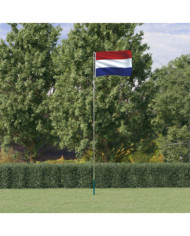 Drapeau des Pays-Bas et mât 5,55 m Aluminium | Mobilier & Déco