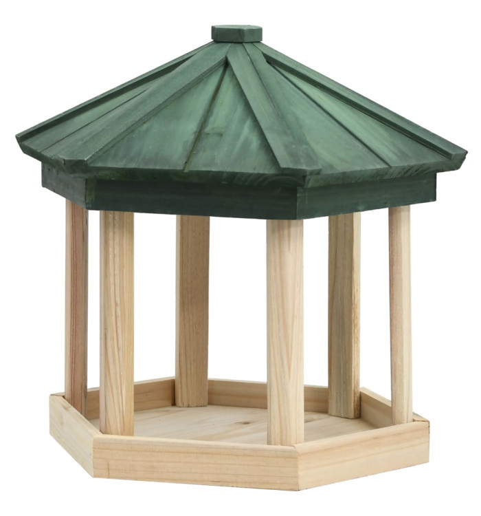 Mangeoire à oiseaux Octogone Bois de sapin 33x30 cm | Mobilier & Déco