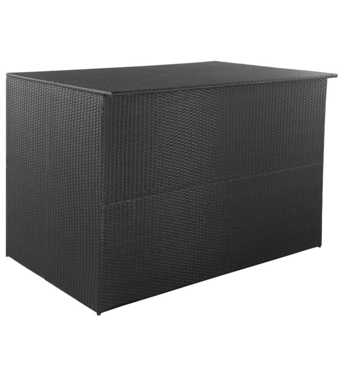 Boîte de rangement de jardin noir 150x100x100 cm résine tressée | Mobilier & Déco