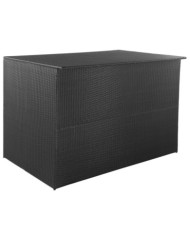 Boîte de rangement de jardin noir 150x100x100 cm résine tressée | Mobilier & Déco