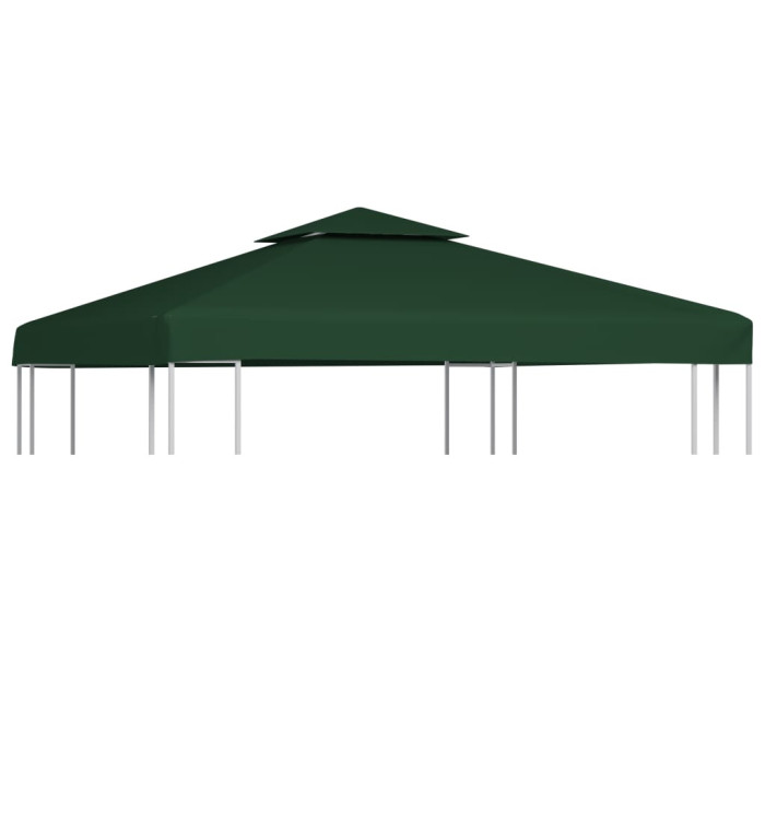 Recouvrement de remplacement d'auvent 310 g/m² 3 x 3 m Vert | Mobilier & Déco