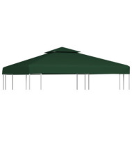 Recouvrement de remplacement d'auvent 310 g/m² 3 x 3 m Vert | Mobilier & Déco