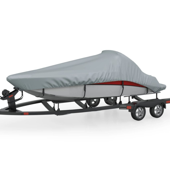 Housse pour bateau gris 427-488 cm (longueur) 173 cm (largeur) | Mobilier & Déco