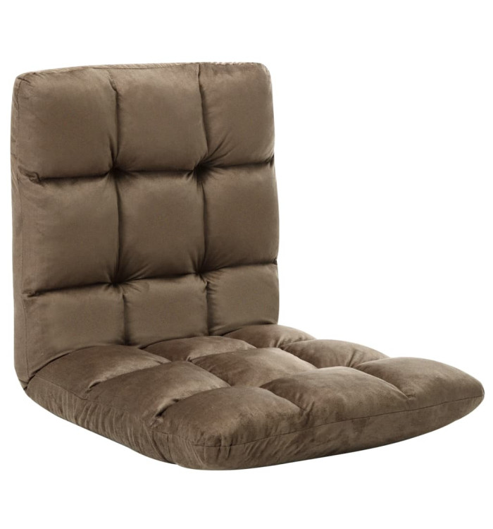 Chaise pliable de sol Taupe Microfibre | Mobilier & Déco