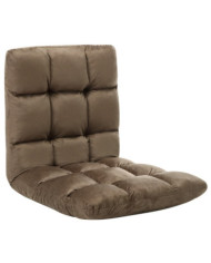 Chaise pliable de sol Taupe Microfibre | Mobilier & Déco