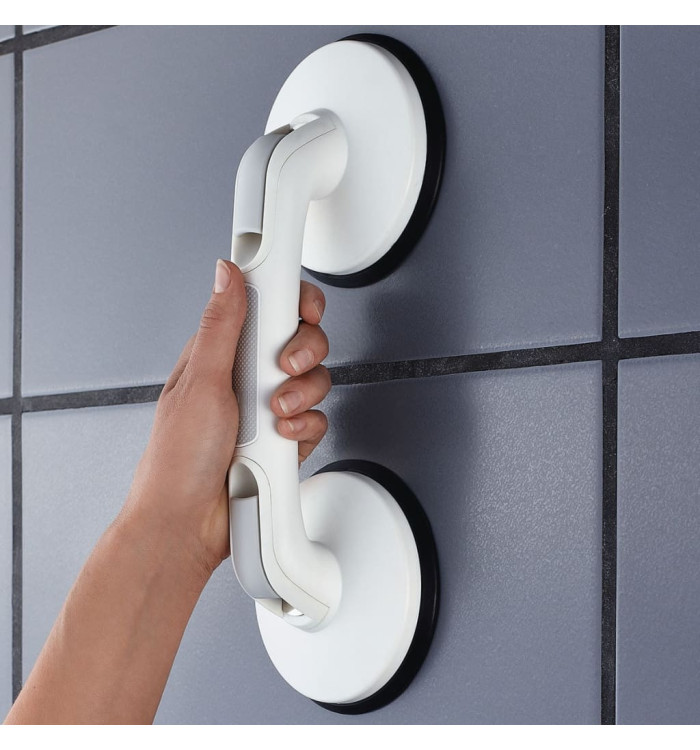 RIDDER Barre d'appui à ventouse Premium blanc 12,5 cm 80 kg A0243301 | Mobilier & Déco