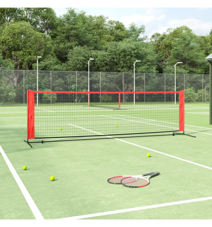 Filet de tennis Noir et rouge 300x100x87 cm Polyester | Mobilier & Déco
