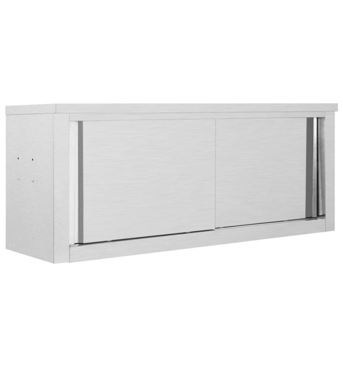 Armoire de cuisine avec portes coulissantes 120x40x50 cm Inox | Mobilier & Déco