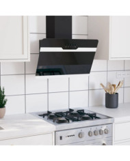 Hotte murale 60 cm Acier et verre trempé Noir | Mobilier & Déco
