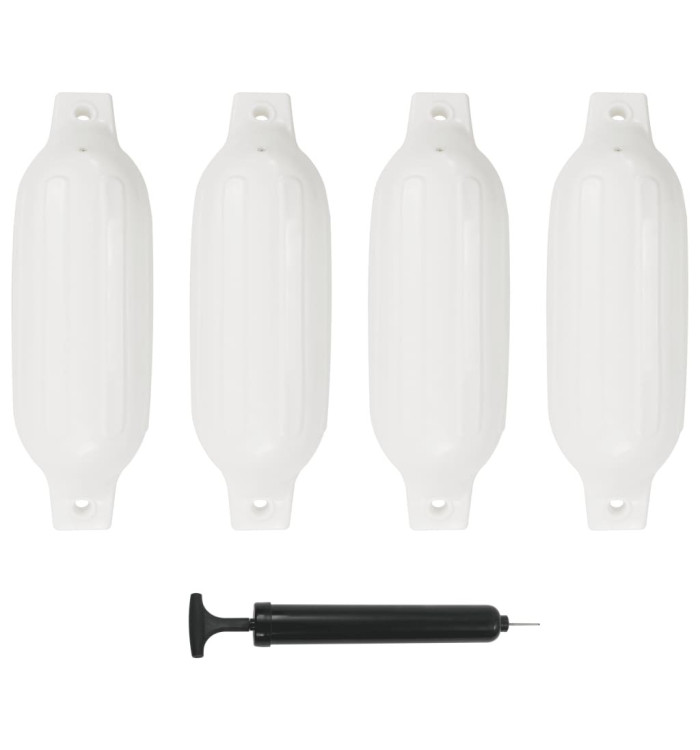 Pare-choc de bateau 4 pcs blanc 41x11,5 cm PVC | Mobilier & Déco