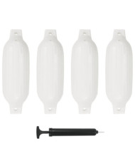 Pare-choc de bateau 4 pcs blanc 41x11,5 cm PVC | Mobilier & Déco