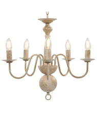 Lustre Blanc antique 5 ampoules E14 | Mobilier & Déco