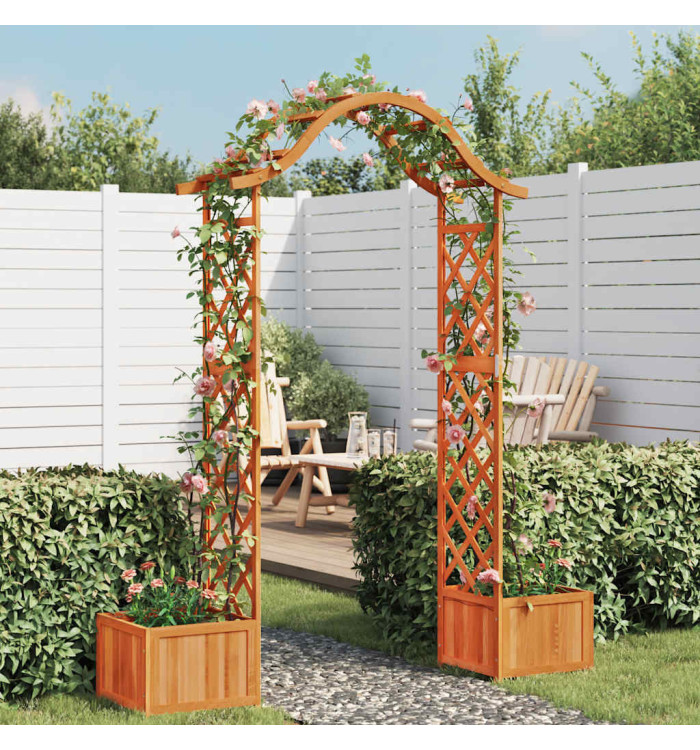 Pergola de jardin avec jardinière Bois pin massif | Mobilier & Déco