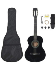 Jeu de guitare classique pour débutants 8 pcs noir 3/4 36" | Mobilier & Déco